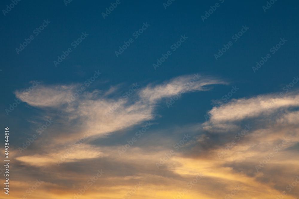 Warm Sunset Sky Clouds Dusk Background Texture