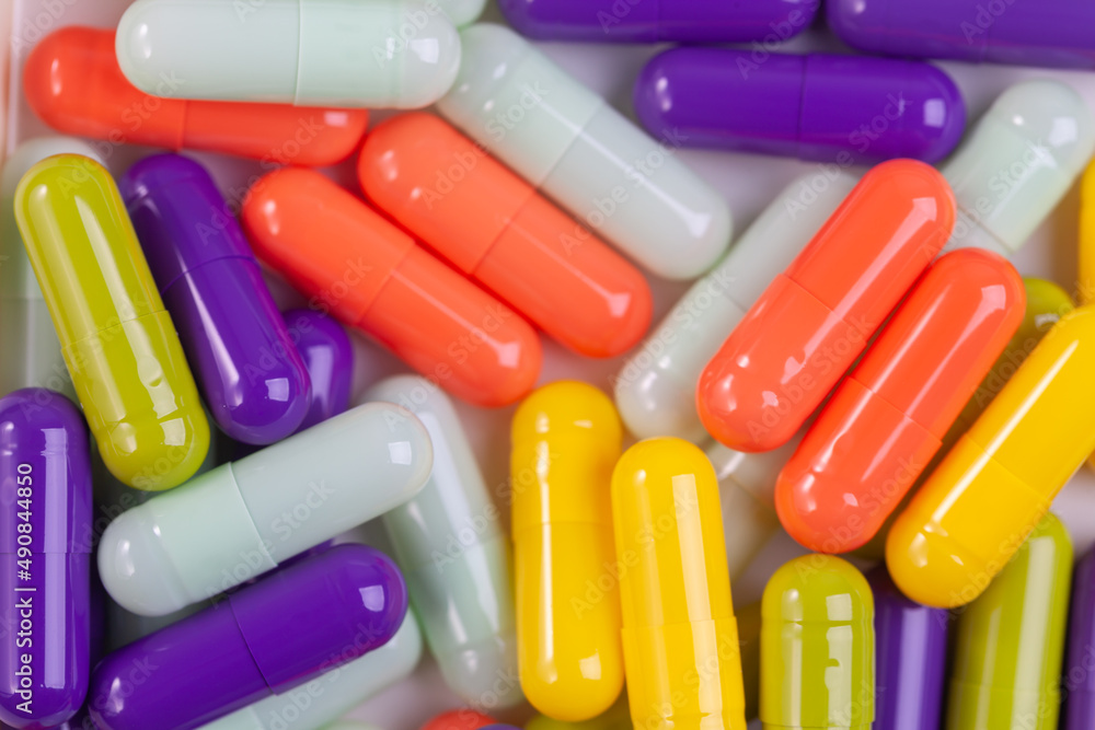 Colorful pill capsule on white background. Colorful pill capsule on white background.