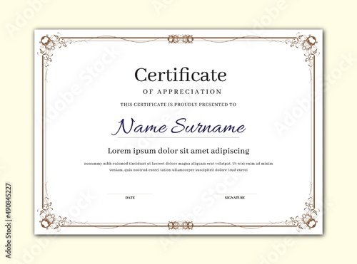 vintage A4 Size Certificate Border and Frame Design