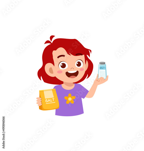 little girl holding fresh sea salt for ad