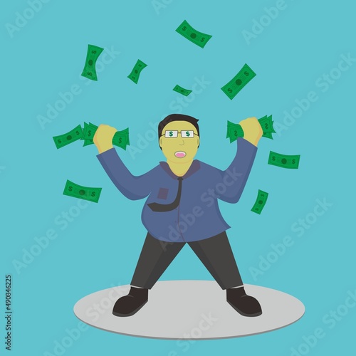 illustration vector stock flat design,business and work 
 for money theme,suitable fo business visual content,etc