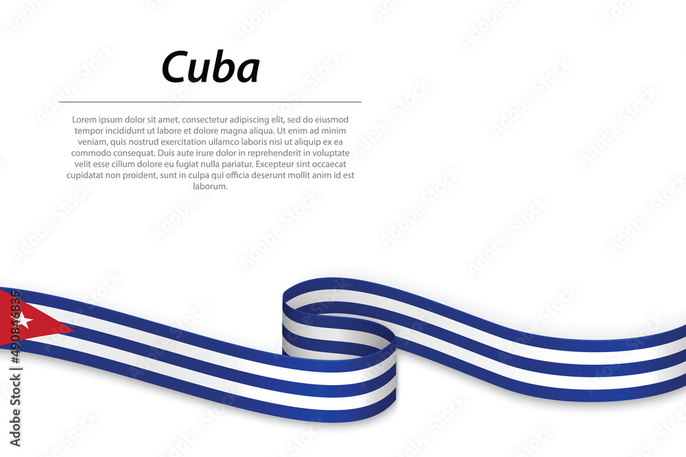 Waving ribbon or banner with flag of Cuba Waving ribbon or banner with flag of Cuba