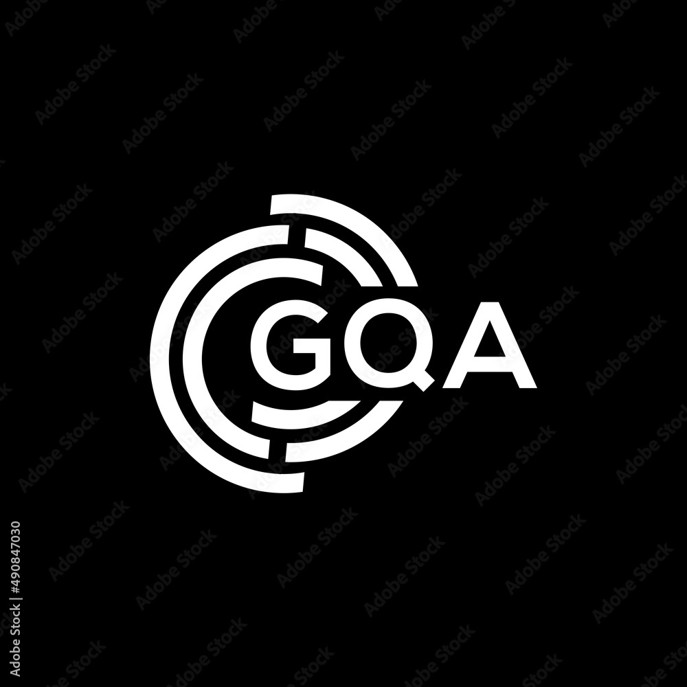 GQA letter logo design on black background. GQA creative initials letter logo concept. GQA letter design.