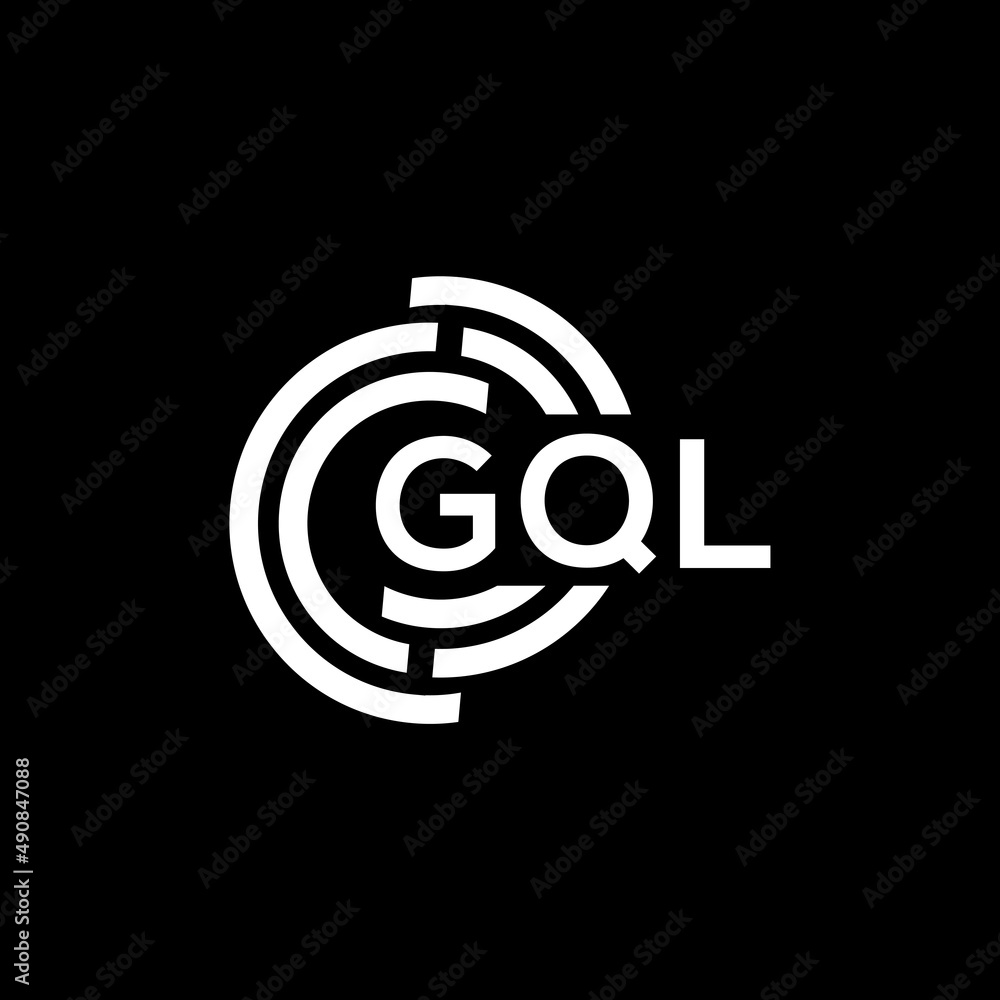GQL letter logo design on black background. GQL creative initials letter logo concept. GQL letter design. GQL letter logo design on black background. GQL creative initials letter logo concept. GQL letter design.