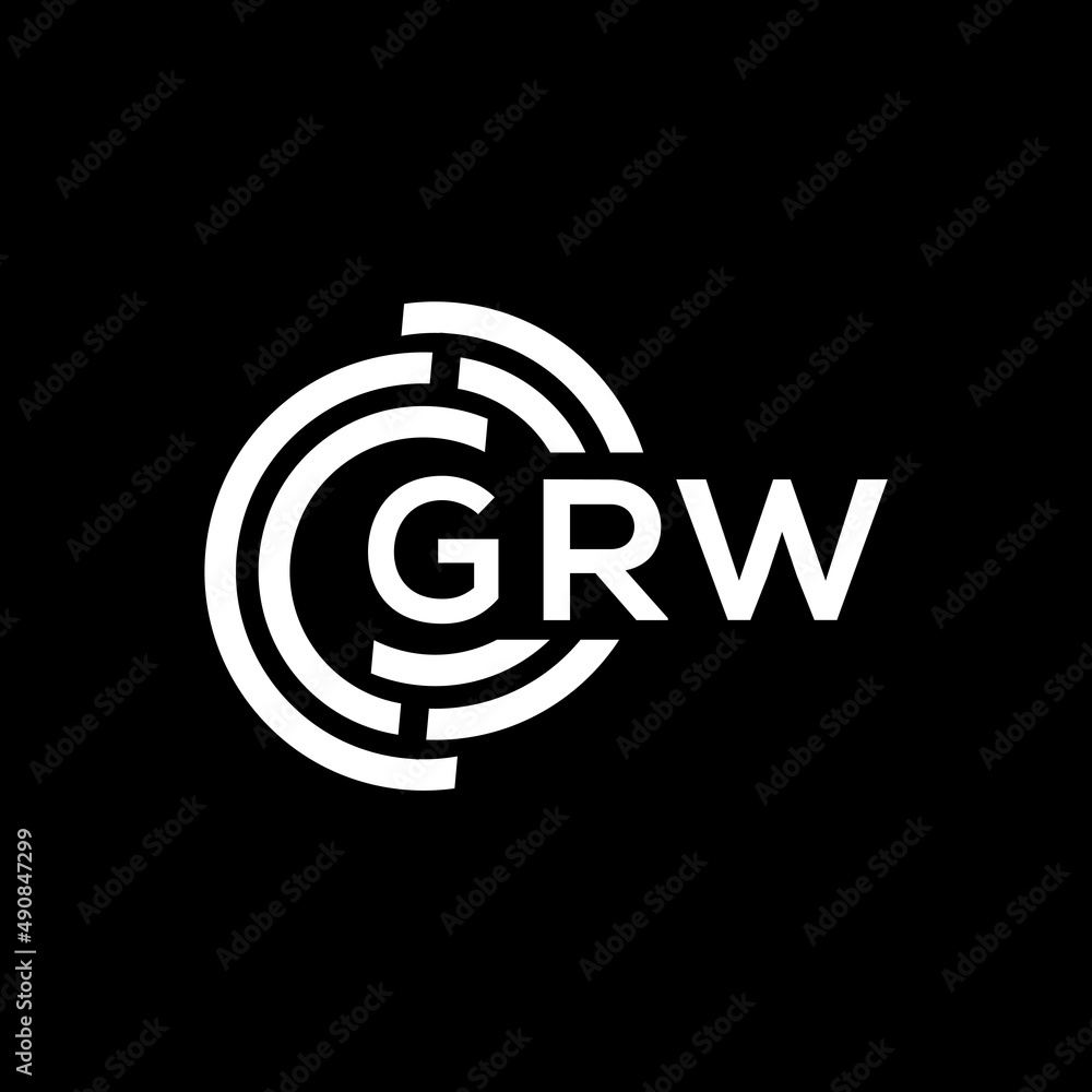 GRW letter logo design on black background. GRW creative initials letter logo concept. GRW letter design. GRW letter logo design on black background. GRW creative initials letter logo concept. GRW letter design.