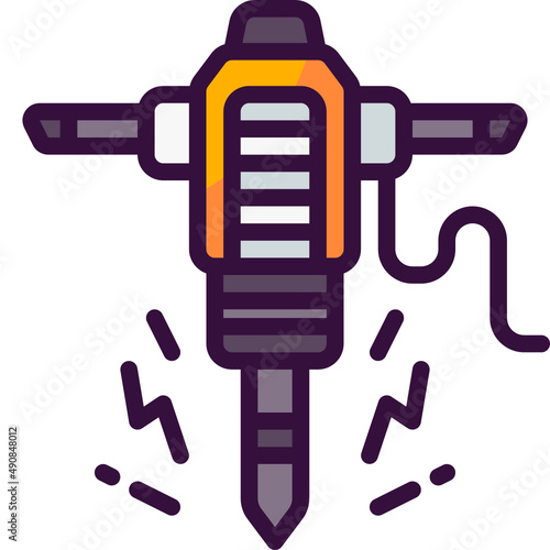 jackhammer line icon