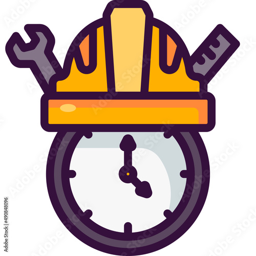 working hours line icon