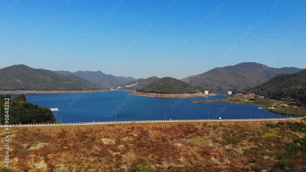 High angle view of a dam in Chiang Mai province. High angle view of a dam in Chiang Mai province.