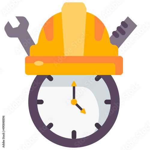 working hours flat icon