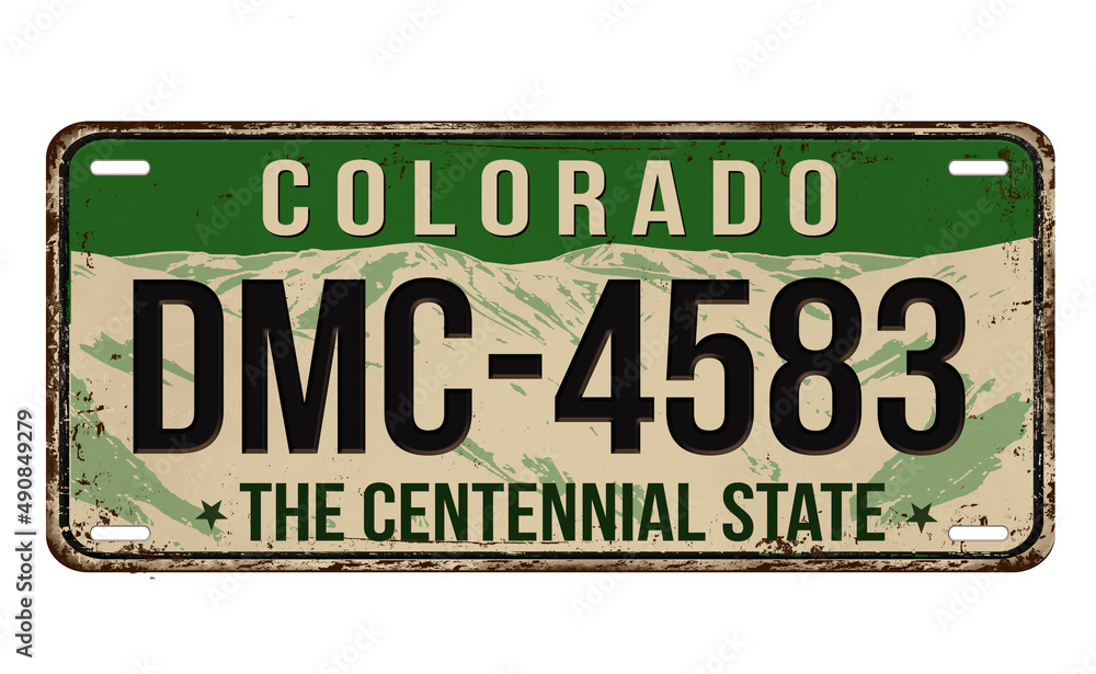 An imitation of vintage Colorado license plate