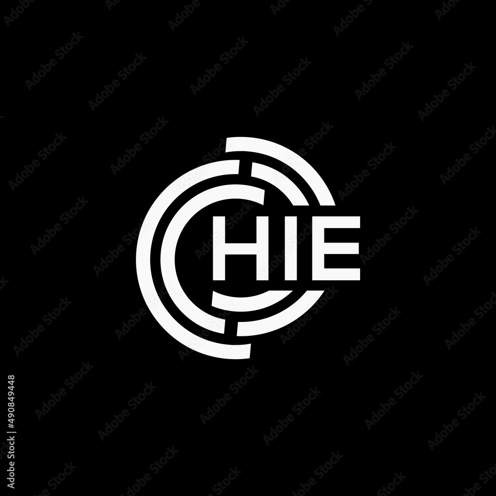 HIE letter logo design on black background. HIE creative initials letter logo concept. HIE letter design. HIE letter logo design on black background. HIE creative initials letter logo concept. HIE letter design.
