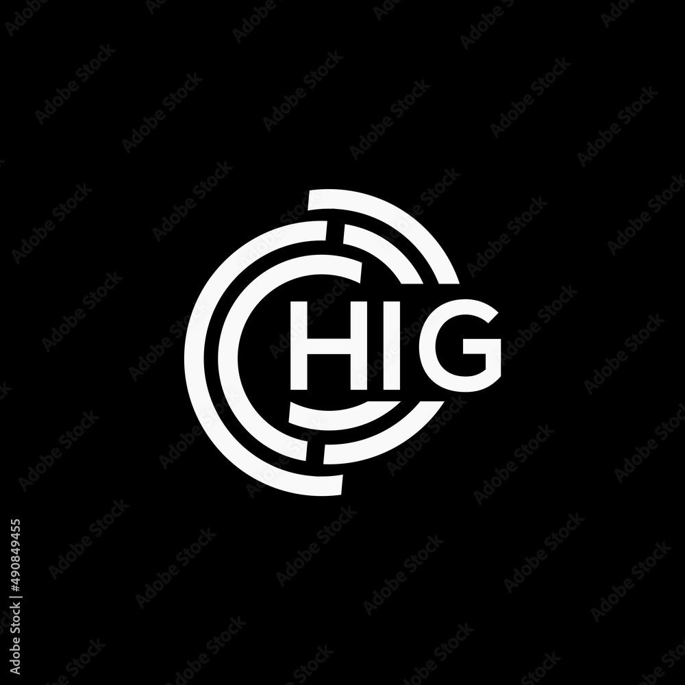 Obraz premium HIG letter logo design on black background. HIG creative initials letter logo concept. HIG letter design.