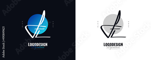 Initial F and L Logo Design with Elegant and Minimalist Handwriting Style. FL Signature Logo or Symbol for Wedding, Fashion, Jewelry, Boutique, and Business Identity
