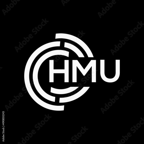 HMU letter logo design on black background. HMU creative initials letter logo concept. HMU letter design. photo