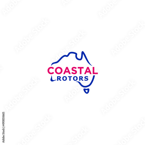 Australia coastal rotor logo vector maps