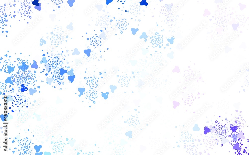 Light Pink, Blue vector backdrop with memphis shapes.