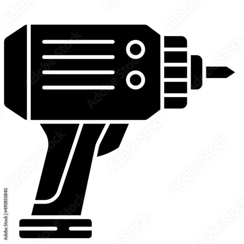 hand drill solid icon
