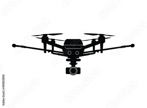Drone silhouette high vector