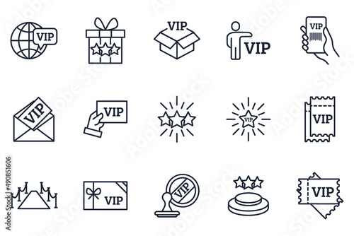set of VIP elements symbol template for graphic and web design collection logo vector illustration