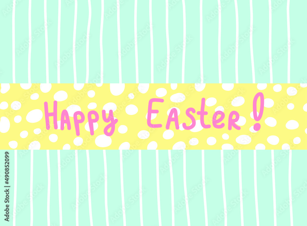 Happy Easter greeting card vector illustration. Happy Easter lettering