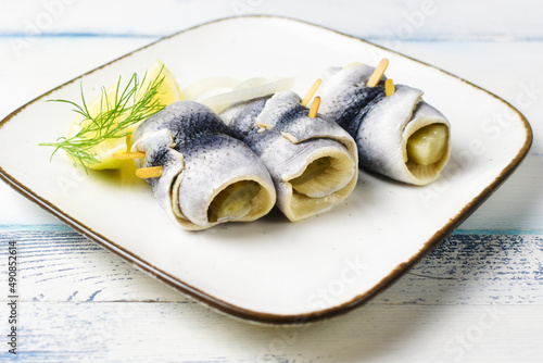 Photos Rolled herring marinated - rollmops