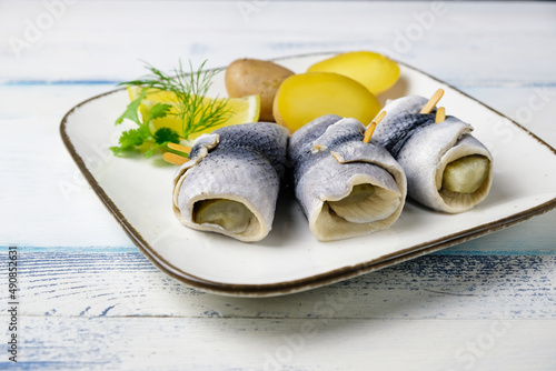 Quadro su tela German herring marinated