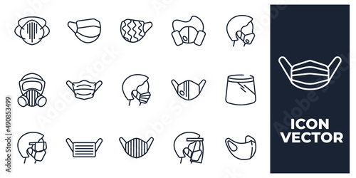 set of Face Mask elements symbol template for graphic and web design collection logo vector illustration