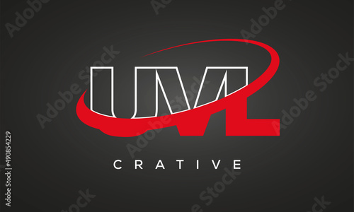 UVL creative letters logo with 360 symbol vector art template design photo