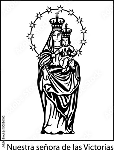 Vector of Our Lady of Victories on the white background