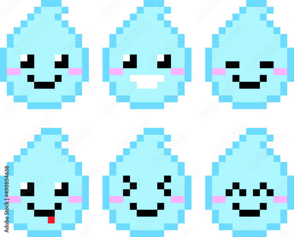 Water drop Pixel art vector illustration. water drop Image. Stock