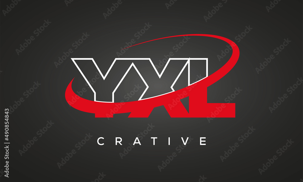 YXL creative letters logo with 360 symbol vector art template design