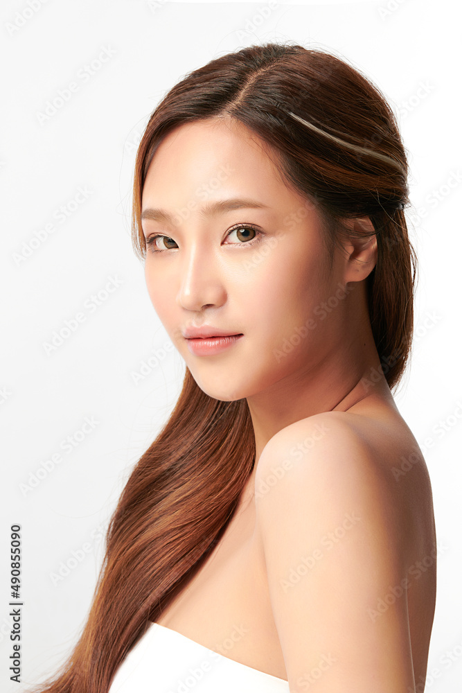 Beautiful young asian woman with clean fresh skin on white background, Face care, Facial treatment, Cosmetology, beauty and spa, Asian women portrait. Beautiful young asian woman with clean fresh skin on white background, Face care, Facial treatment, Cosmetology, beauty and spa, Asian women portrait.