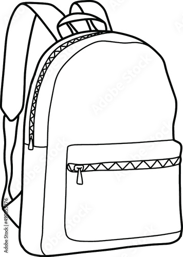 Isolated vector illustration of travel and school backpack on transparent background