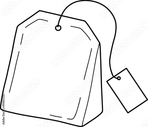Isolated vector illustration of tea bag on transparent background