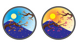 Illustration vector graphic of cherry blossom autumn. spring time