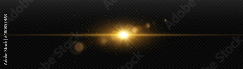 Gold glitter texture. Star explosion, detonation effect in outer space. Bright light with many twinkling stars.Vector