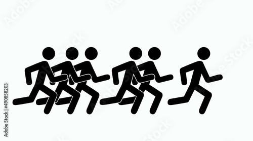 Runners or Race Icon. Vector isolated editable flat illustration