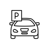 Car Parking Icon Logo Design Vector Template Illustration