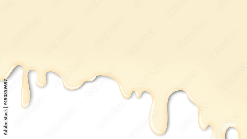 Obraz premium 垂れたホワイトチョコ 下寄り（ワイド）