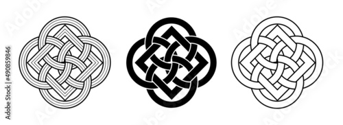 Buryat Mongolian interlaced rings ornament vector illustration