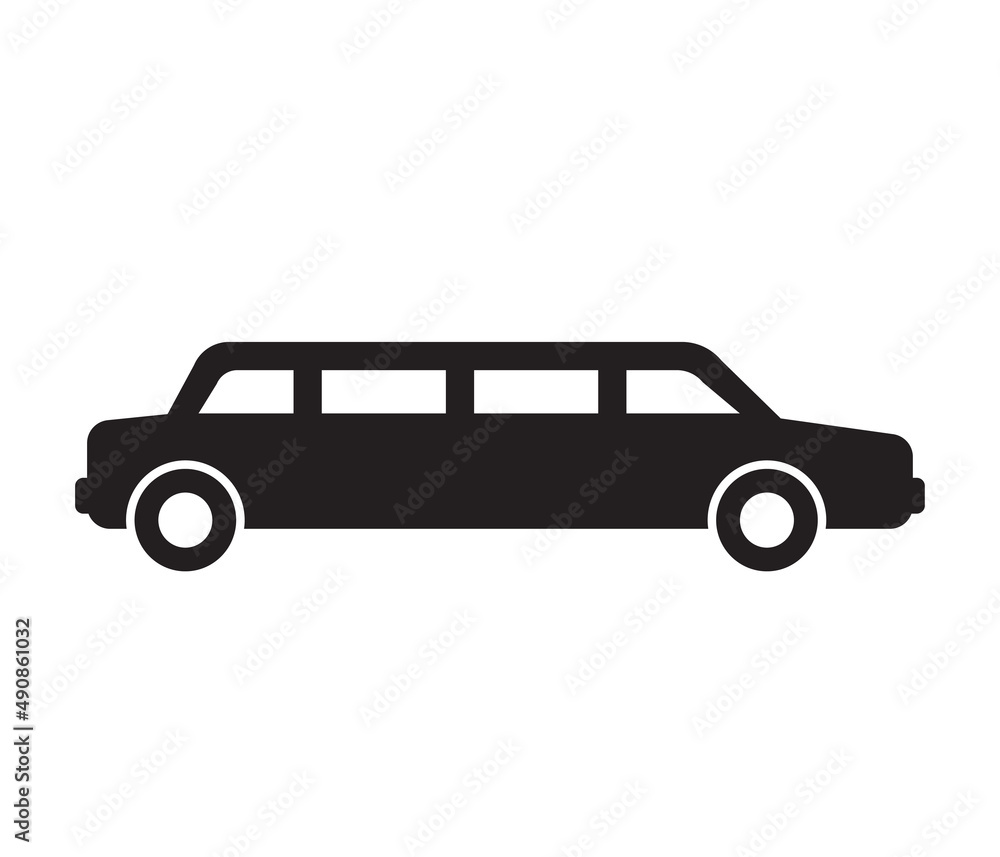 stretch limousine simple silhouette symbol