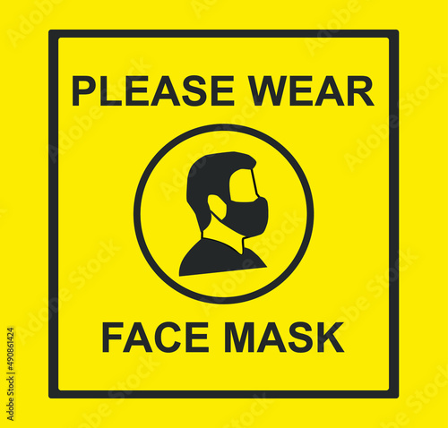 Please Wear a Mask Icon. Vector design 