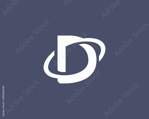 Revolving letter D modern logo icon design concept. Application icon logotype design template. Planet, orbit vector icon logo design.