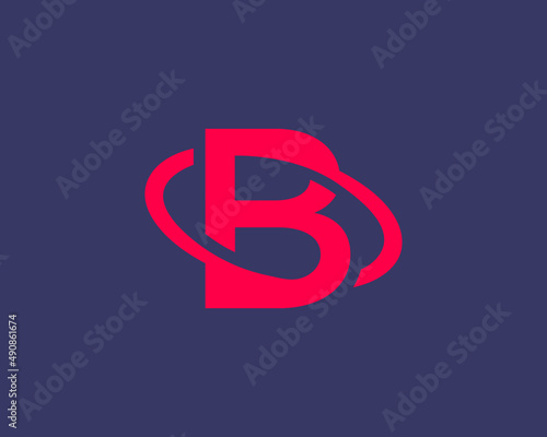 Revolving letter B modern logo icon design concept. Application icon logotype design template. Planet, orbit vector icon logo design.