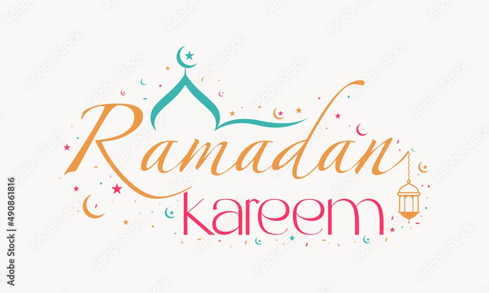 Naklejka premium Ramadan Kareem. Islamic festival community prayers template for banner, card, poster, background.