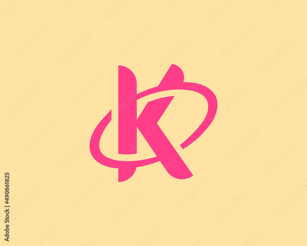 Revolving letter K modern logo icon design concept. Application icon logotype design template. Planet, orbit vector icon logo design. Revolving letter K modern logo icon design concept. Application icon logotype design template. Planet, orbit vector icon logo design.