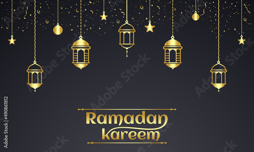 Ramadan Kareem. Islamic festival community prayers template for banner, card, poster, background.