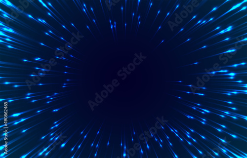 abstract blue glowing zoom effect background