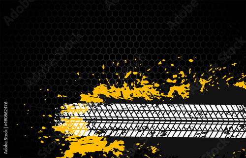 abstract splatter background with tire track