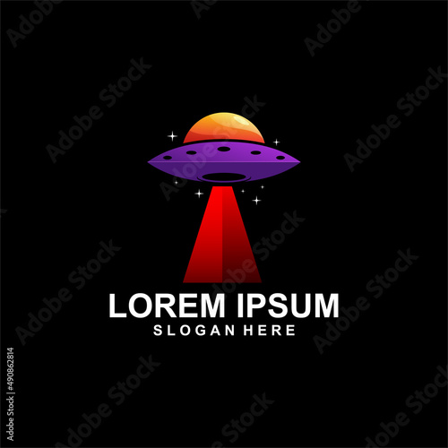 Ufo galaxy logo design abstract modern